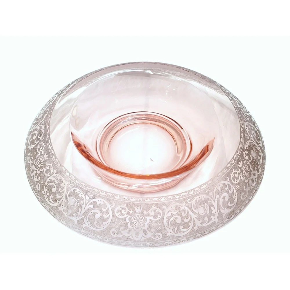 Vintage Pink Depression Glass Console Dish